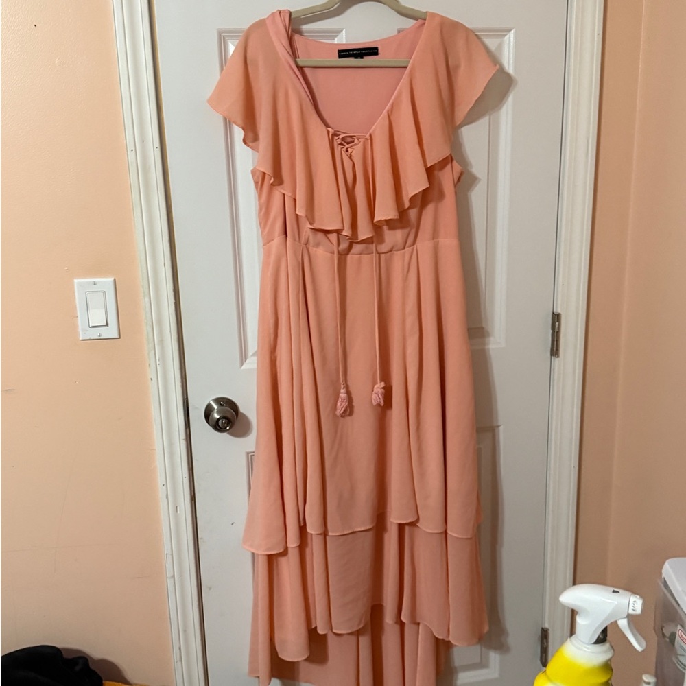 Torrid Pink Asymmetrical Ruffled Sundress